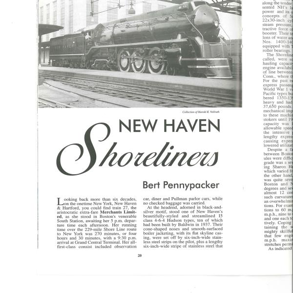 Article: New Haven Shoreliners (1400s) by Bert Pennypacker