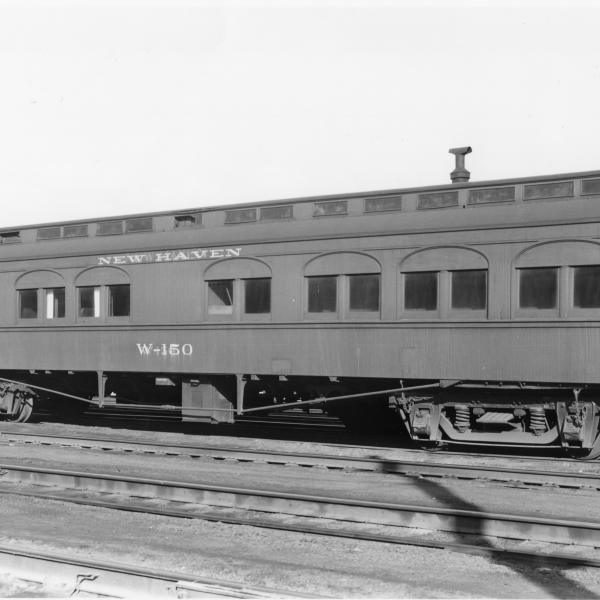 Wood-sheathed truss-rod diner W-150 in work train service